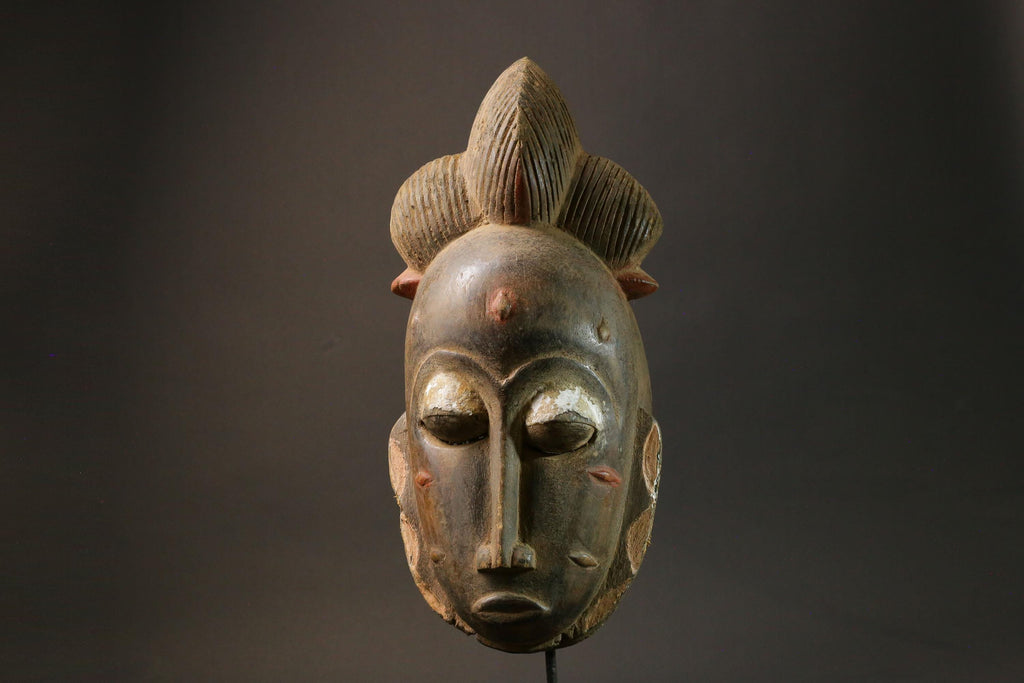 African Tribal Baule Face mask Wood Hand Carved Wall Ndoma Masks for wall-2964