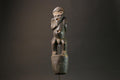 Handcrafted African Tribal Wood Carved Mask with Metal Underlining and Scarifications-7514