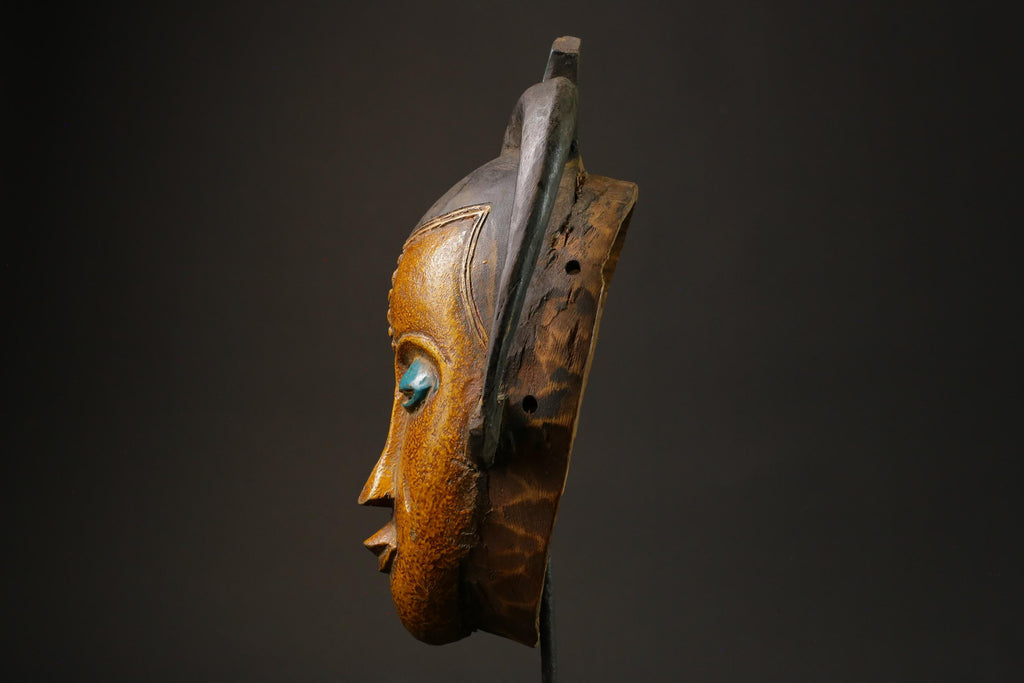African mask antiques tribal Face vintage Wood Carved Hanging Guro Masks for wall-G2698