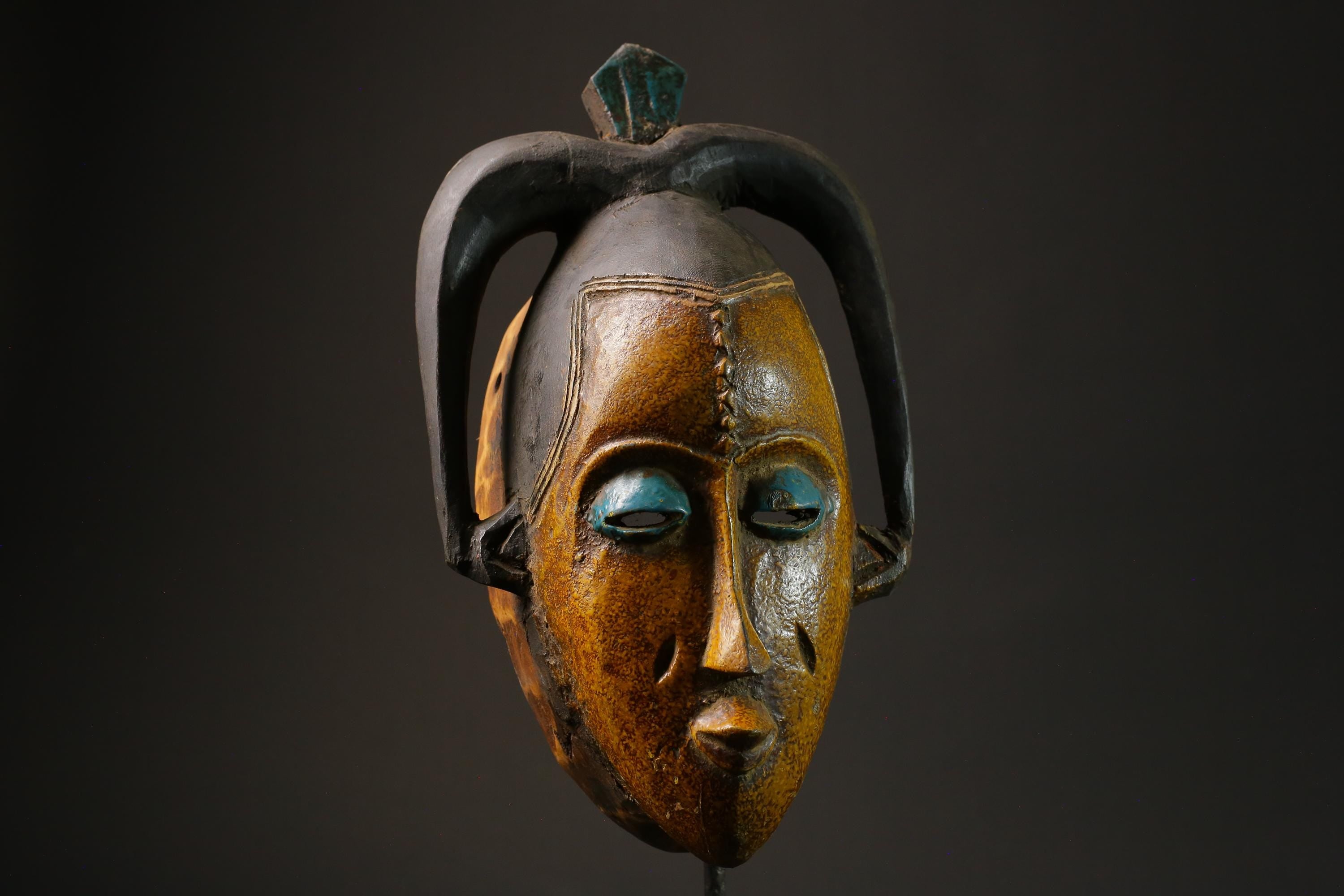 African mask antiques tribal Face vintage Wood Carved Hanging Guro Masks for wall-G2698