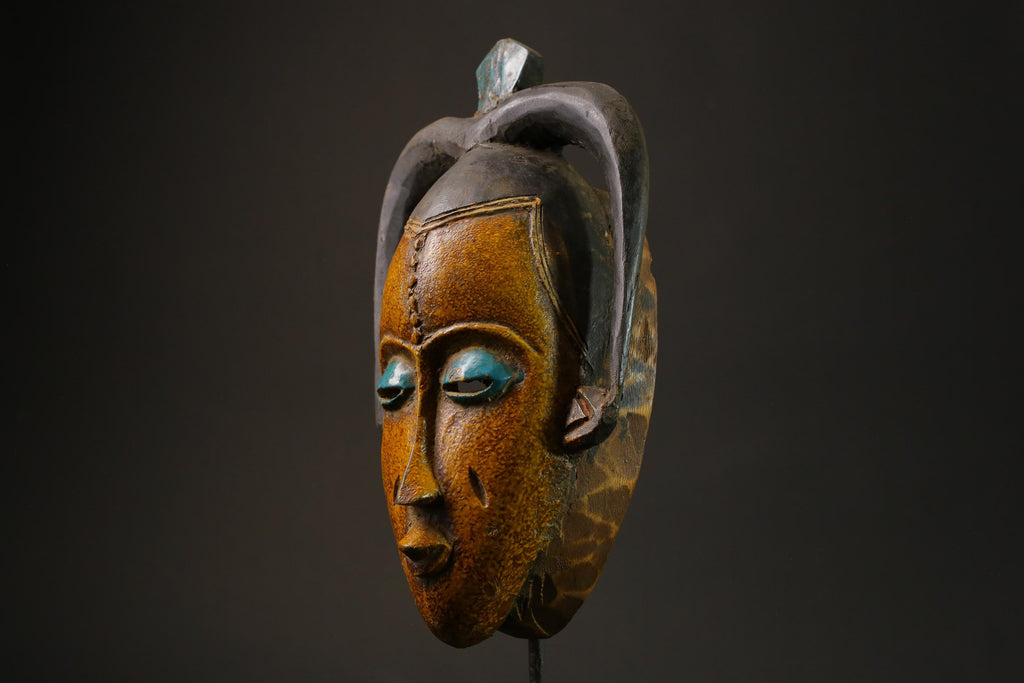 African mask antiques tribal Face vintage Wood Carved Hanging Guro Masks for wall-G2698