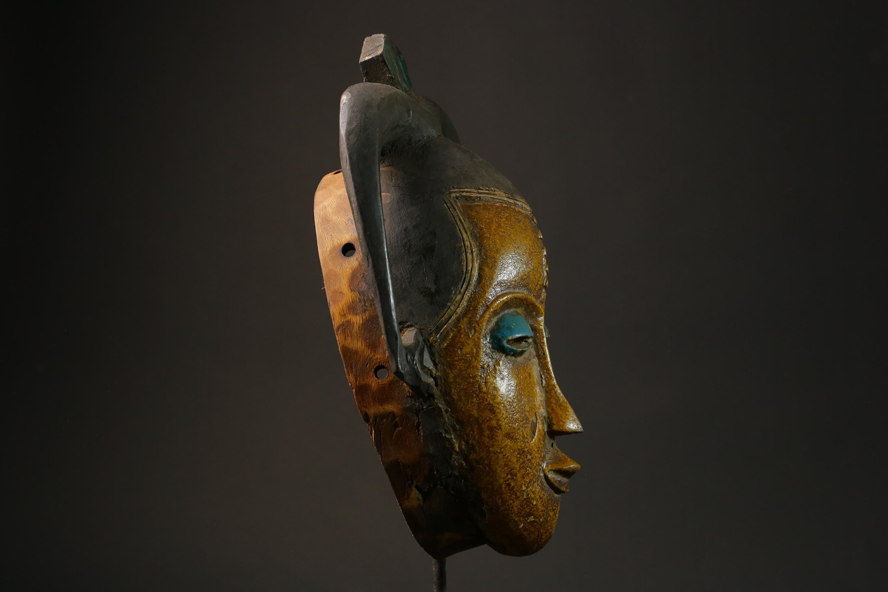 African mask antiques tribal Face vintage Wood Carved Hanging Guro Masks for wall-G2698