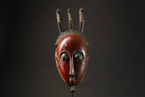 African mask antiques tribal Face vintage Wood Carved Hanging Guro Masks for wall-G2702