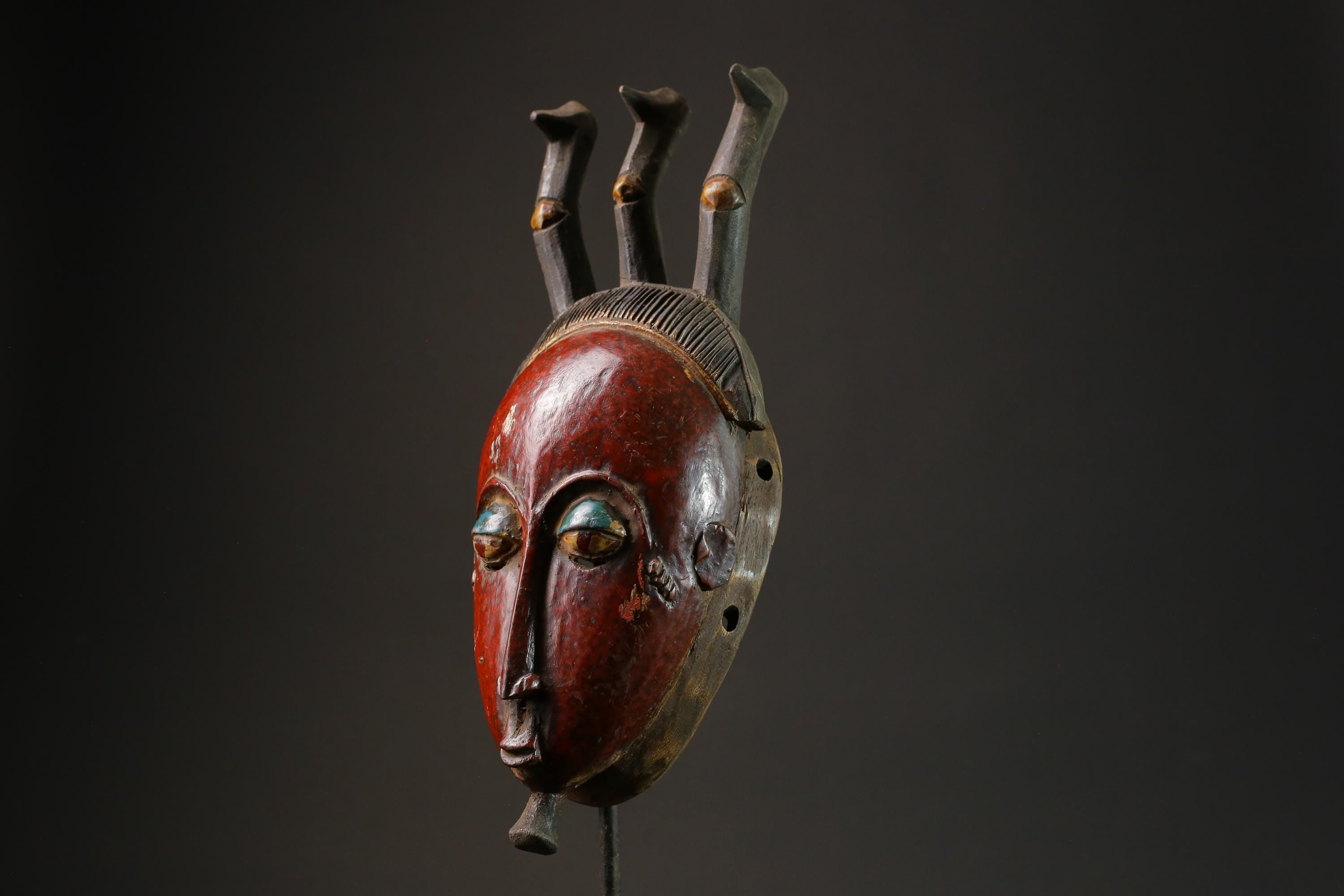 African mask antiques tribal Face vintage Wood Carved Hanging Guro Masks for wall-G2702