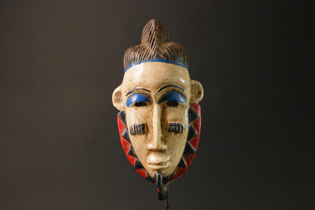 African Mask Hand Carved Guro Tribe Gu Female Face Mask Home Décor Wall Hanging-G2911
