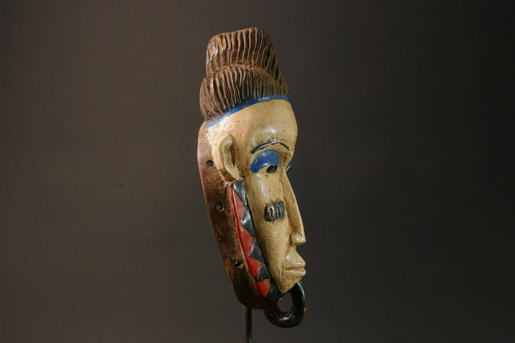 African Mask Hand Carved Guro Tribe Gu Female Face Mask Home Décor Wall Hanging-G2911