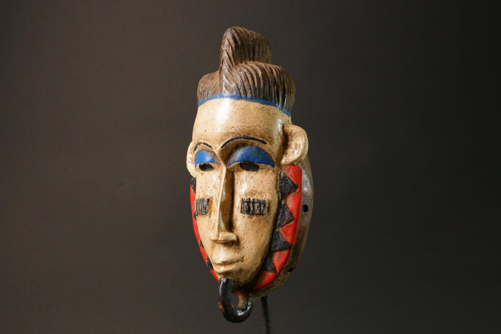 African Mask Hand Carved Guro Tribe Gu Female Face Mask Home Décor Wall Hanging-G2911