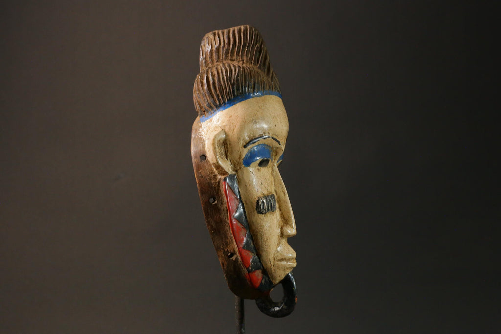 African Mask Hand Carved Guro Tribe Gu Female Face Mask Home Décor Wall Hanging-G2911