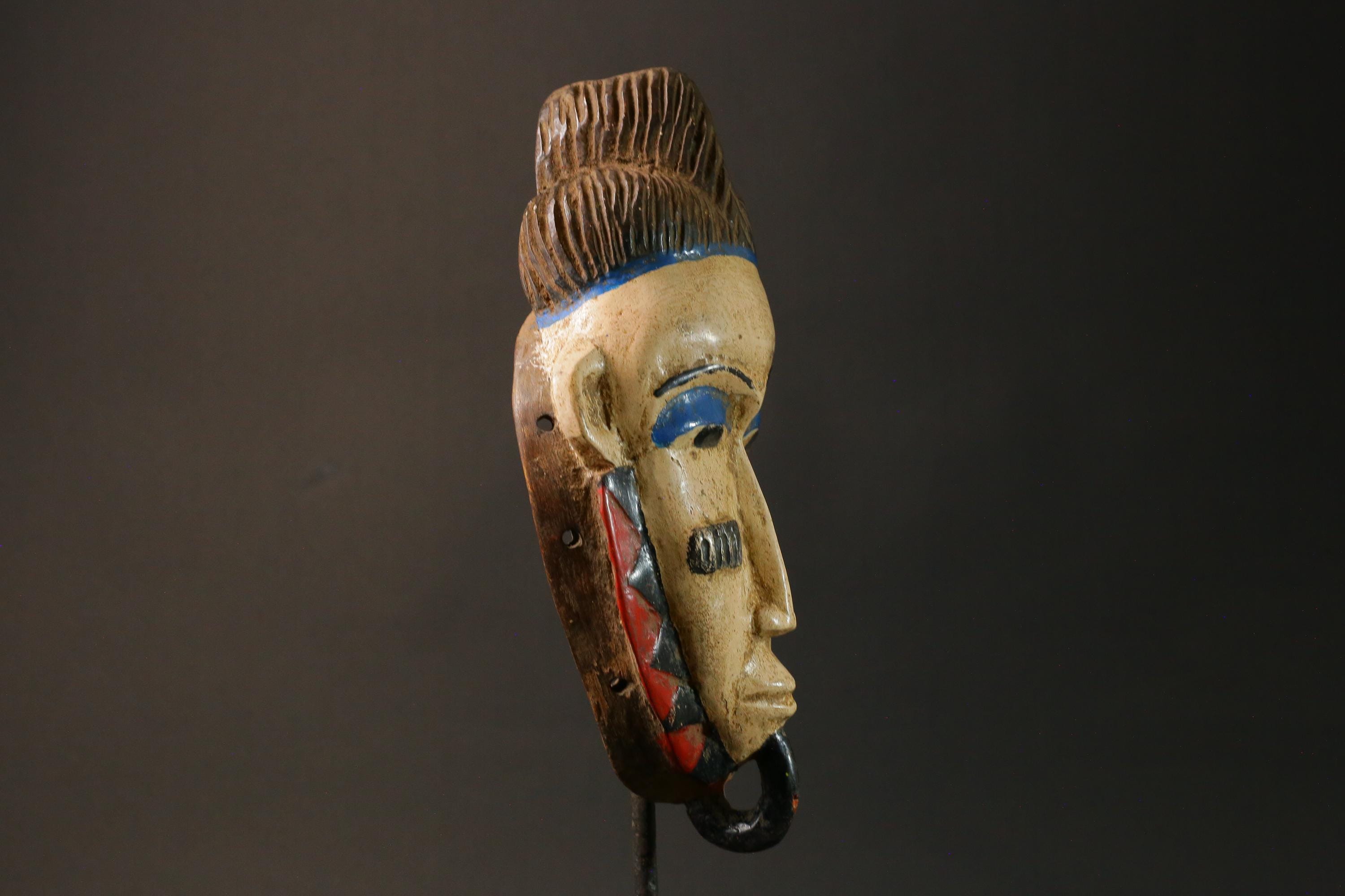 African Mask Hand Carved Guro Tribe Gu Female Face Mask Home Décor Wall Hanging-G2911