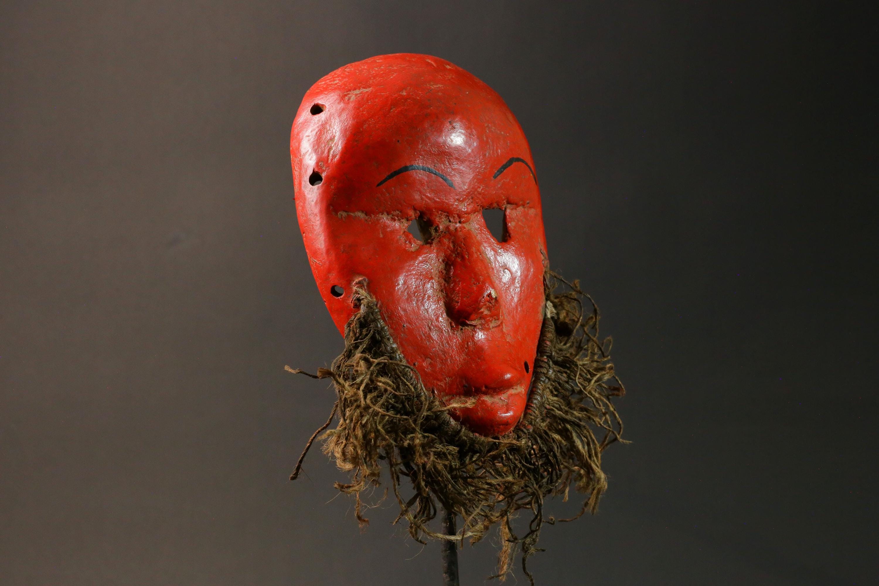 African mask Vintage Dan Kran Kaogle wood African real figure vintage African masks for wall -G2910
