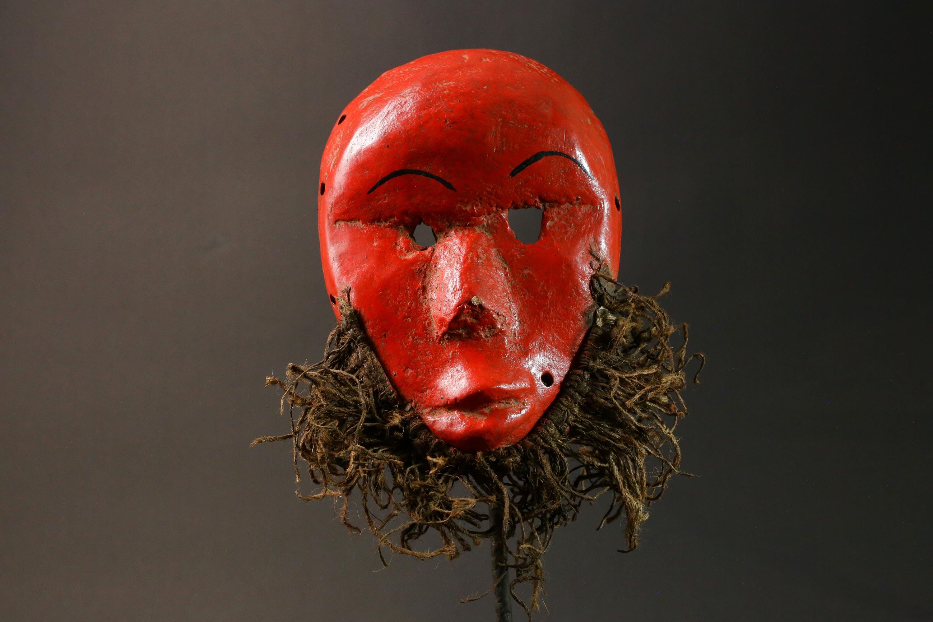African mask Vintage Dan Kran Kaogle wood African real figure vintage African masks for wall -G2910