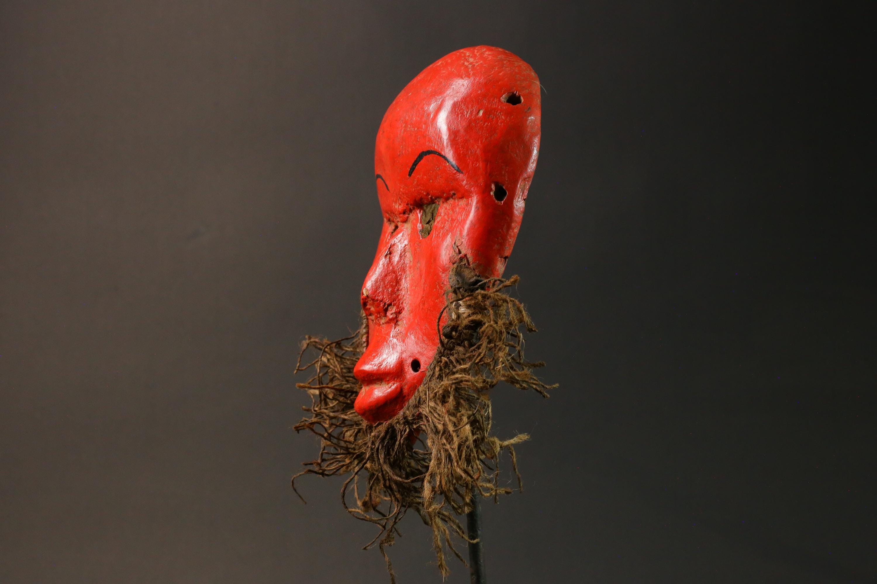 African mask Vintage Dan Kran Kaogle wood African real figure vintage African masks for wall -G2910