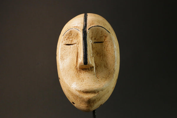 African Tribal Face Mask Authentic traditional Muminia mask in Lega art-G2906