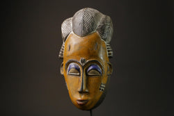 African wood mask antiques Traditional Guru Tribe Yellow Masks for wall-7351