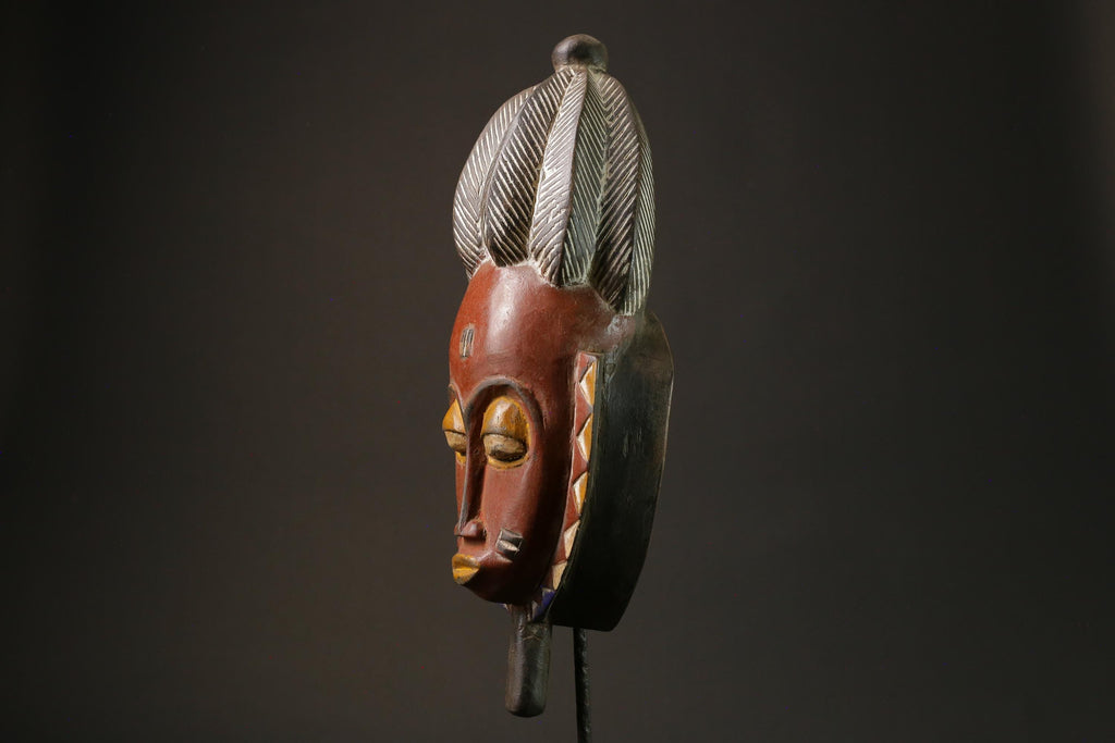 African wood mask Red Mask Of The Guru Tribe Full Of Hand Masks for wall-7357