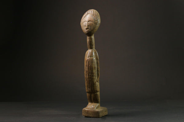 African wooden figures primitive décor Ghana hand carved statue wooden-G1059