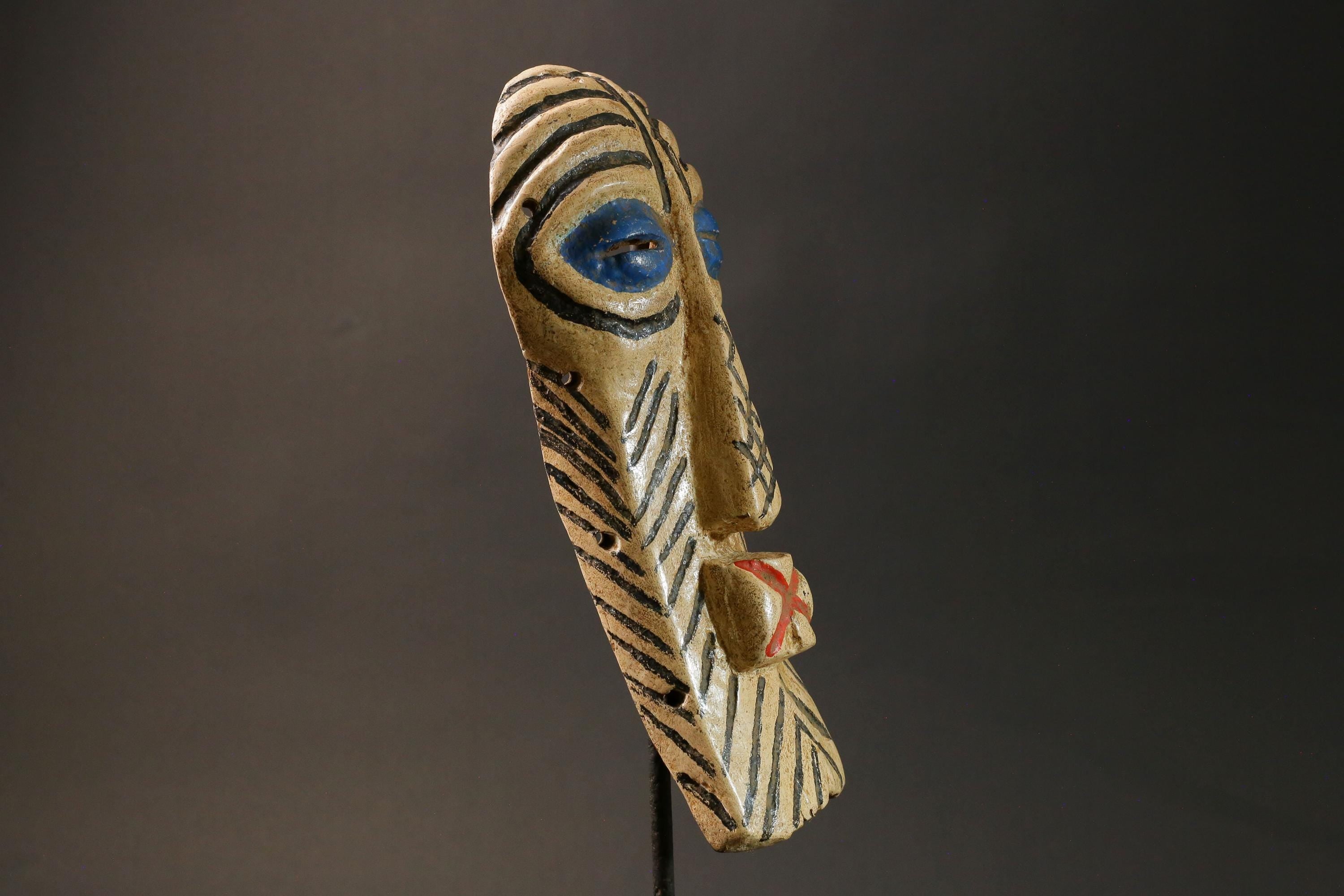 African Tribal Wood masks songye kifwebe carved wooden mask -G2922