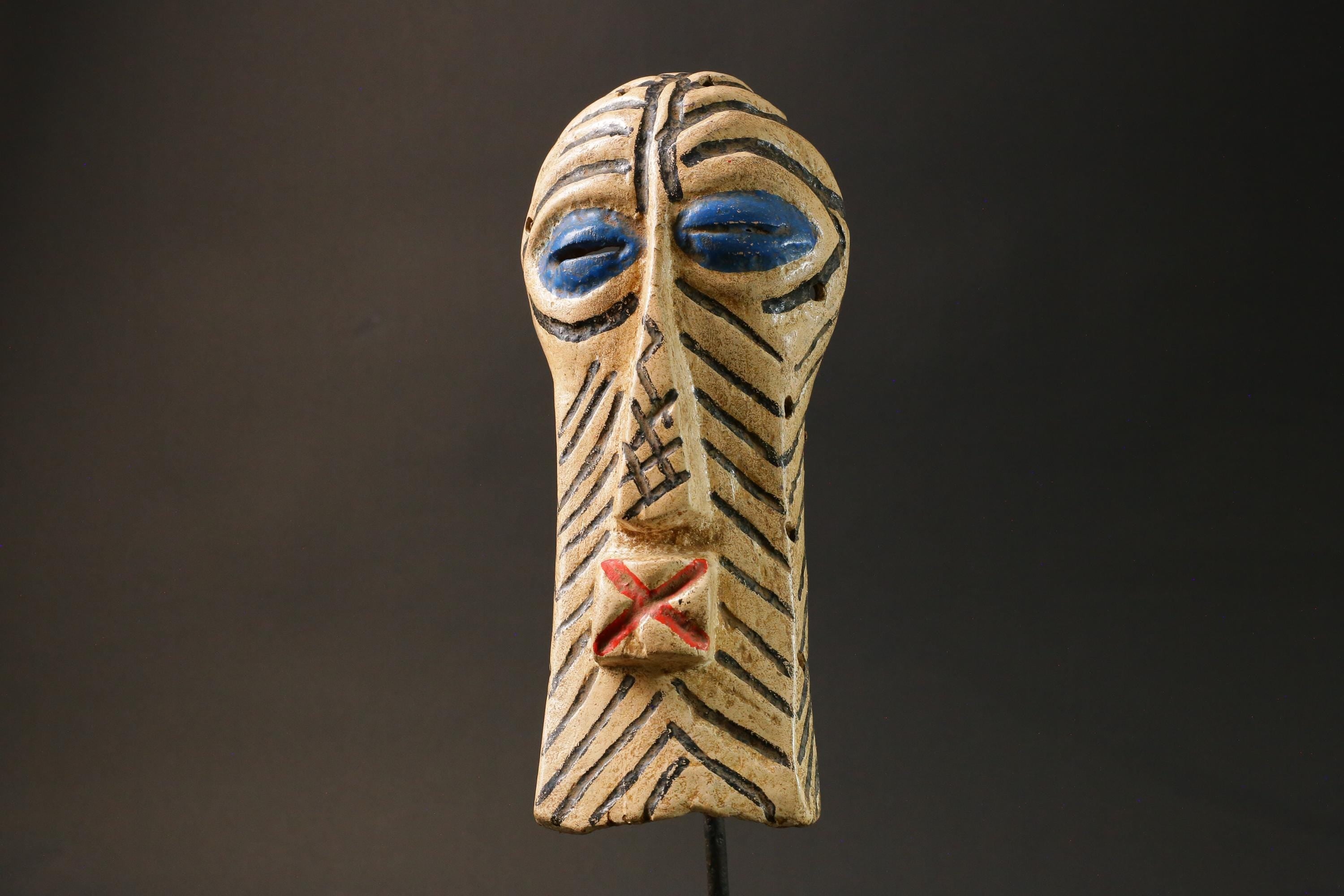 African Tribal Wood masks songye kifwebe carved wooden mask -G2922