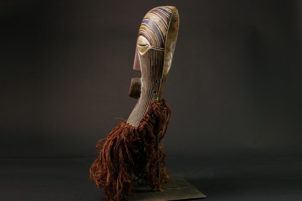 African Tribal Face Mask Wood Hand Wall Hanging Songye Kifwebe Mask Masks for wall-G2709