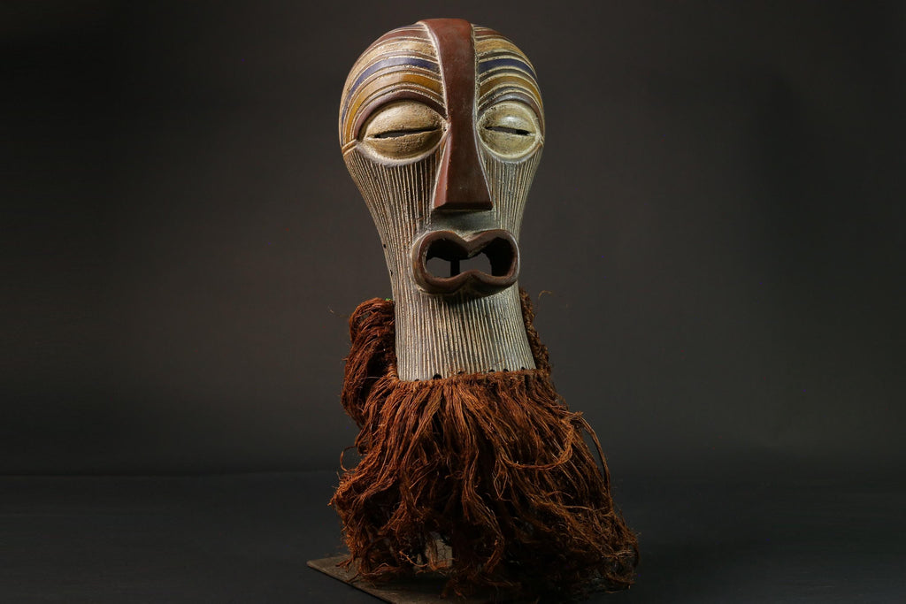 African Tribal Face Mask Wood Hand Wall Hanging Songye Kifwebe Mask Masks for wall-G2709