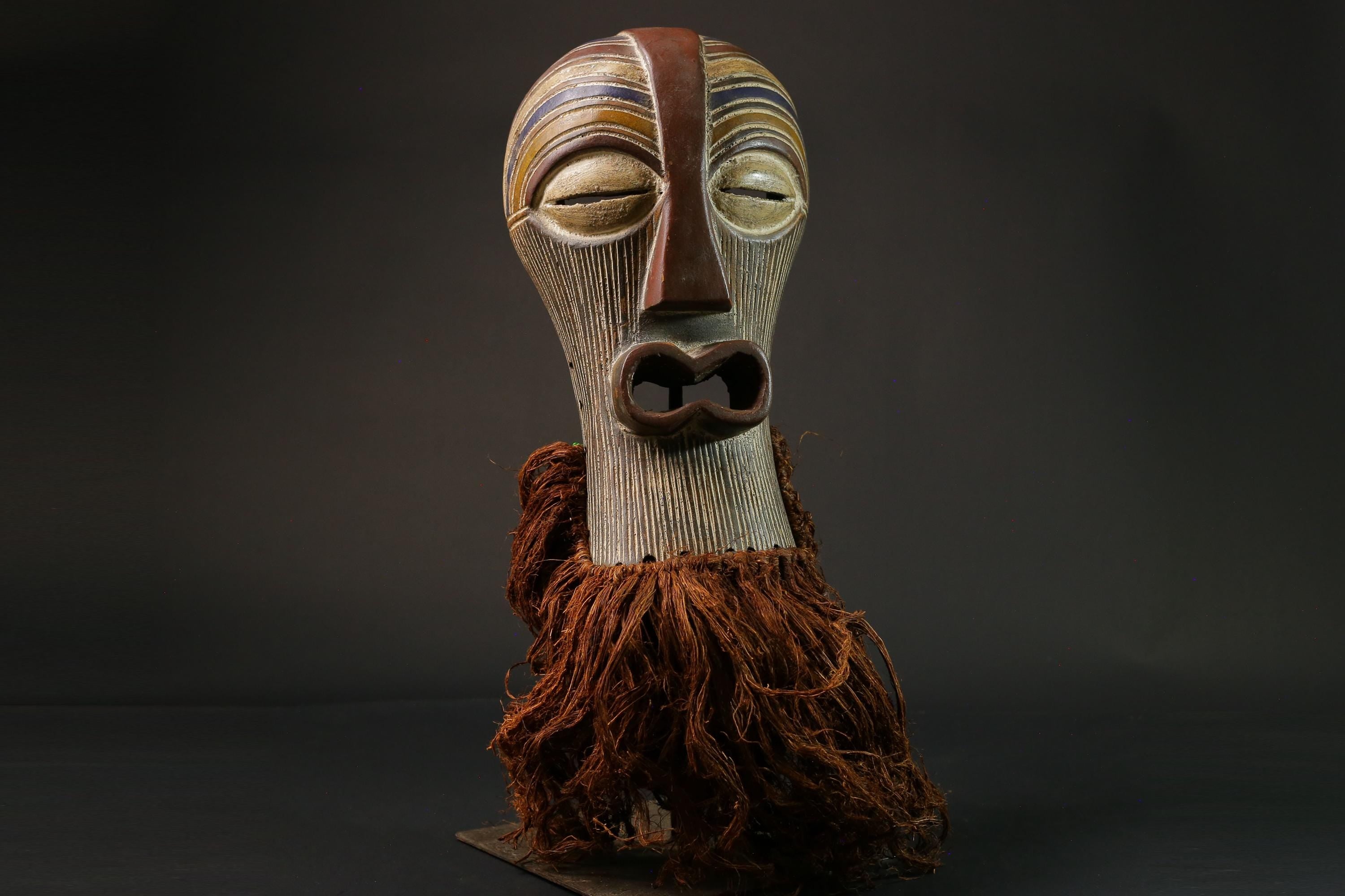 African Tribal Face Mask Wood Hand Wall Hanging Songye Kifwebe Mask Masks for wall-G2709