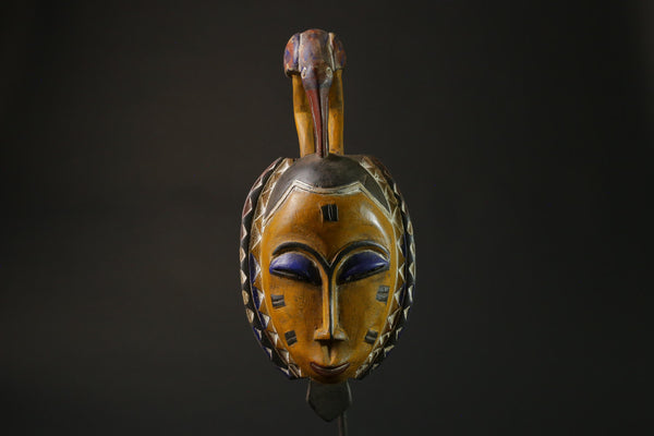 African Mask Traditional Guru Tribe In Natural Yellow Color Masks for wall-7342