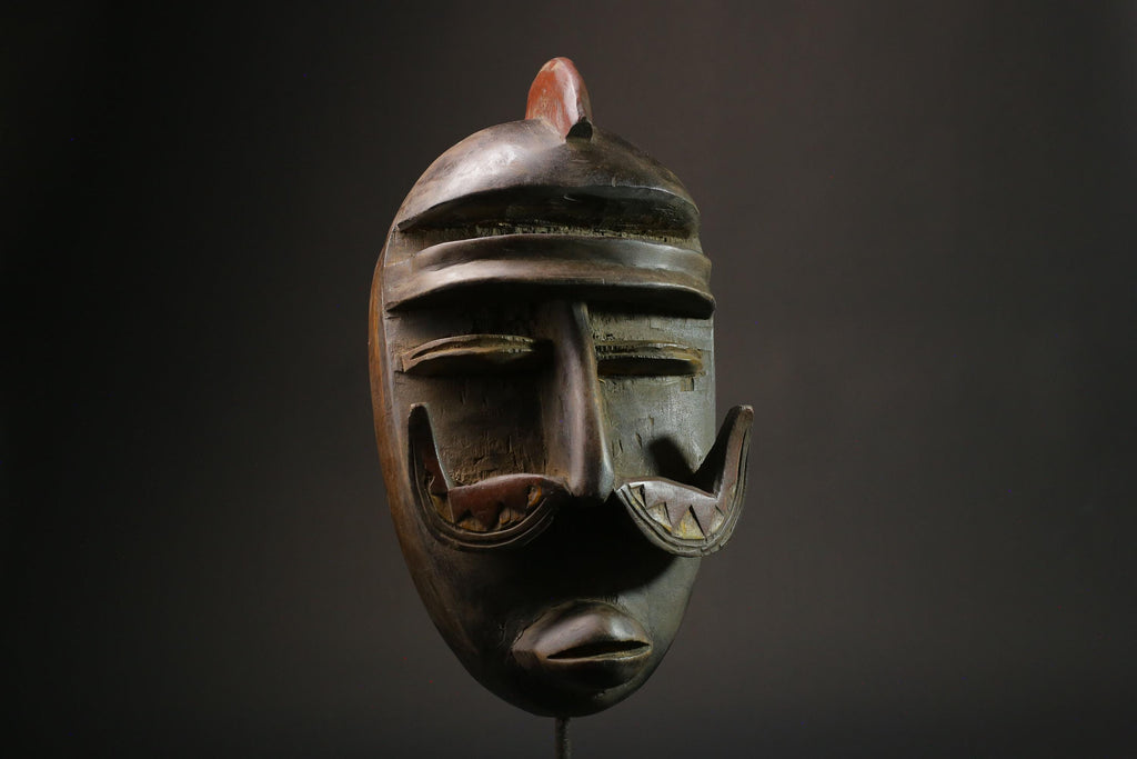 African wood mask antiques Dan Kran Mask Tribal Face Mask Wood Wall Hanging-8796