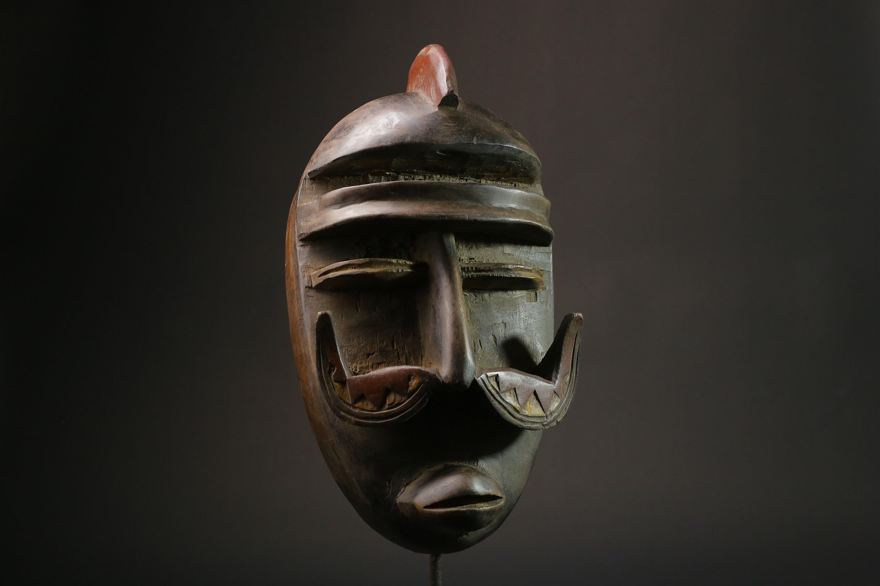 African wood mask antiques Dan Kran Mask Tribal Face Mask Wood Wall Hanging-8796
