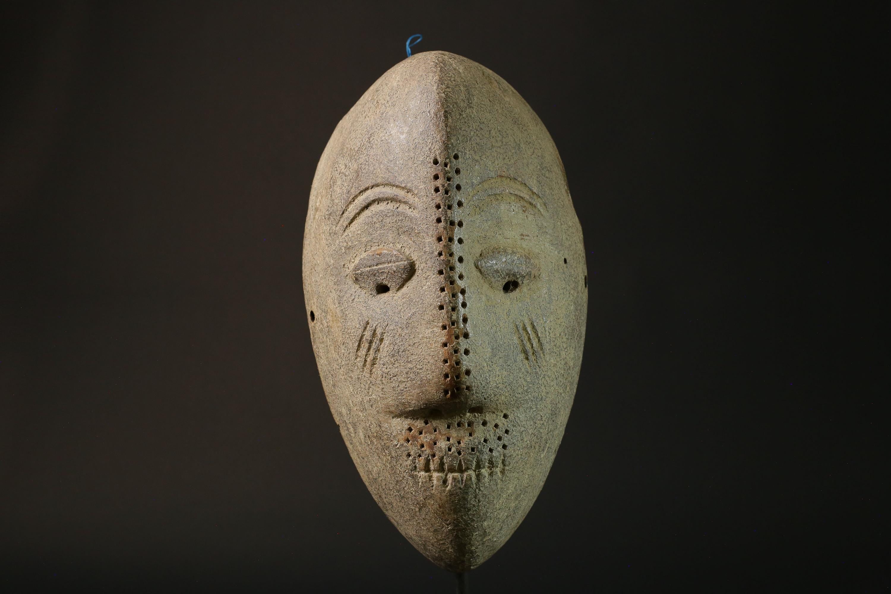 African Mask Hand Carved Wooden Wall Decor Tribe Art Vintage Lega Mask-7335