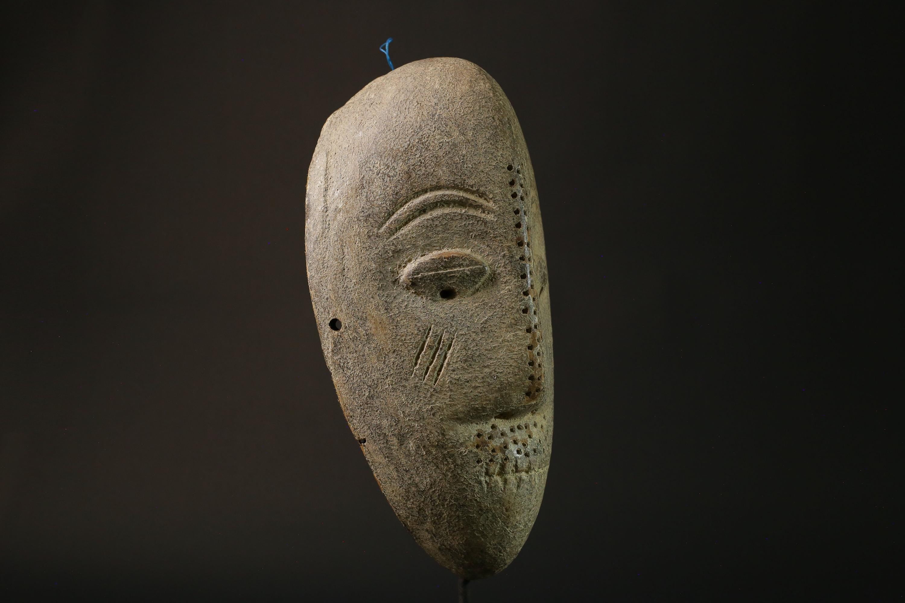 African Mask Hand Carved Wooden Wall Decor Tribe Art Vintage Lega Mask-7335