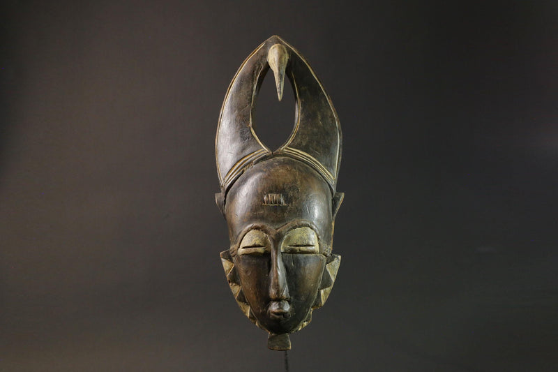 African Mask Antiques Tribal Face Vintage Wood Carved Hanging Guro Masks for wall-9002