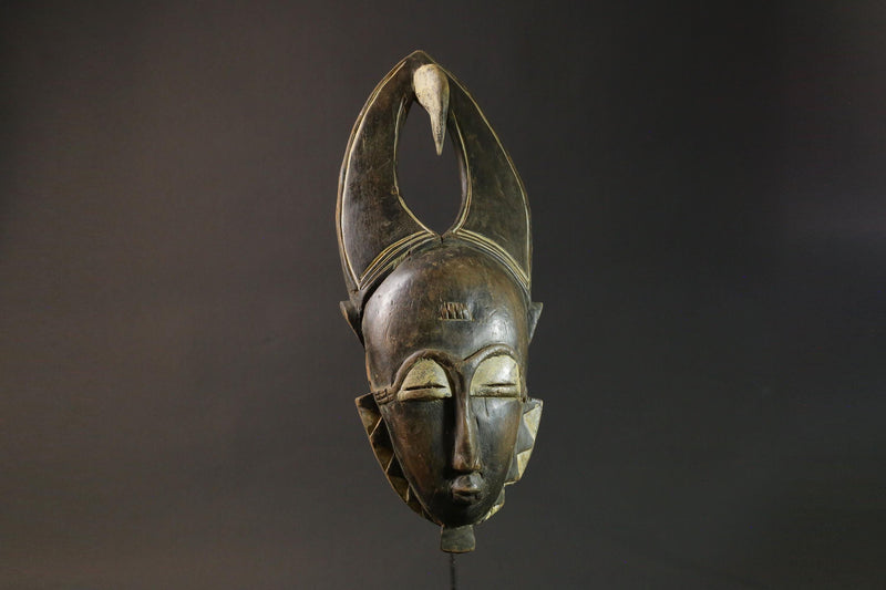 African Mask Antiques Tribal Face Vintage Wood Carved Hanging Guro Masks for wall-9002