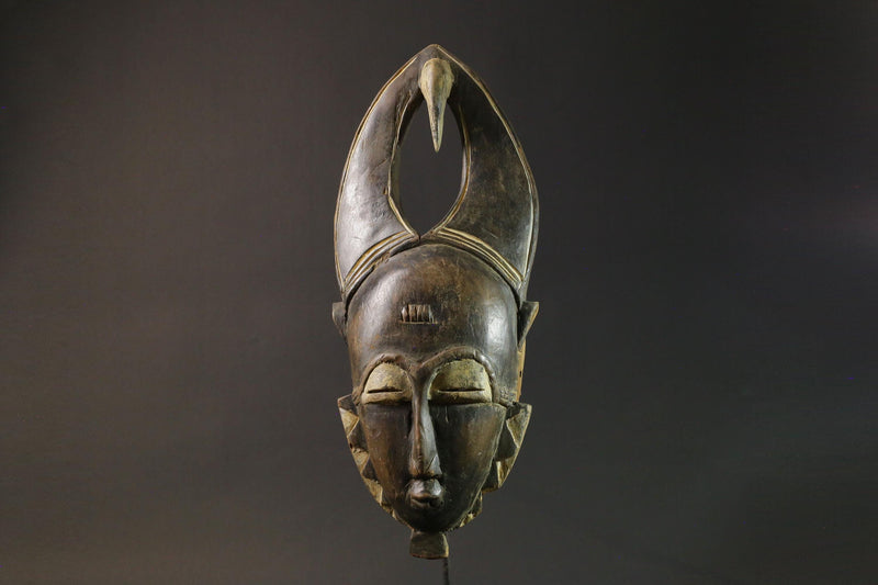 African Mask Antiques Tribal Face Vintage Wood Carved Hanging Guro Masks for wall-9002