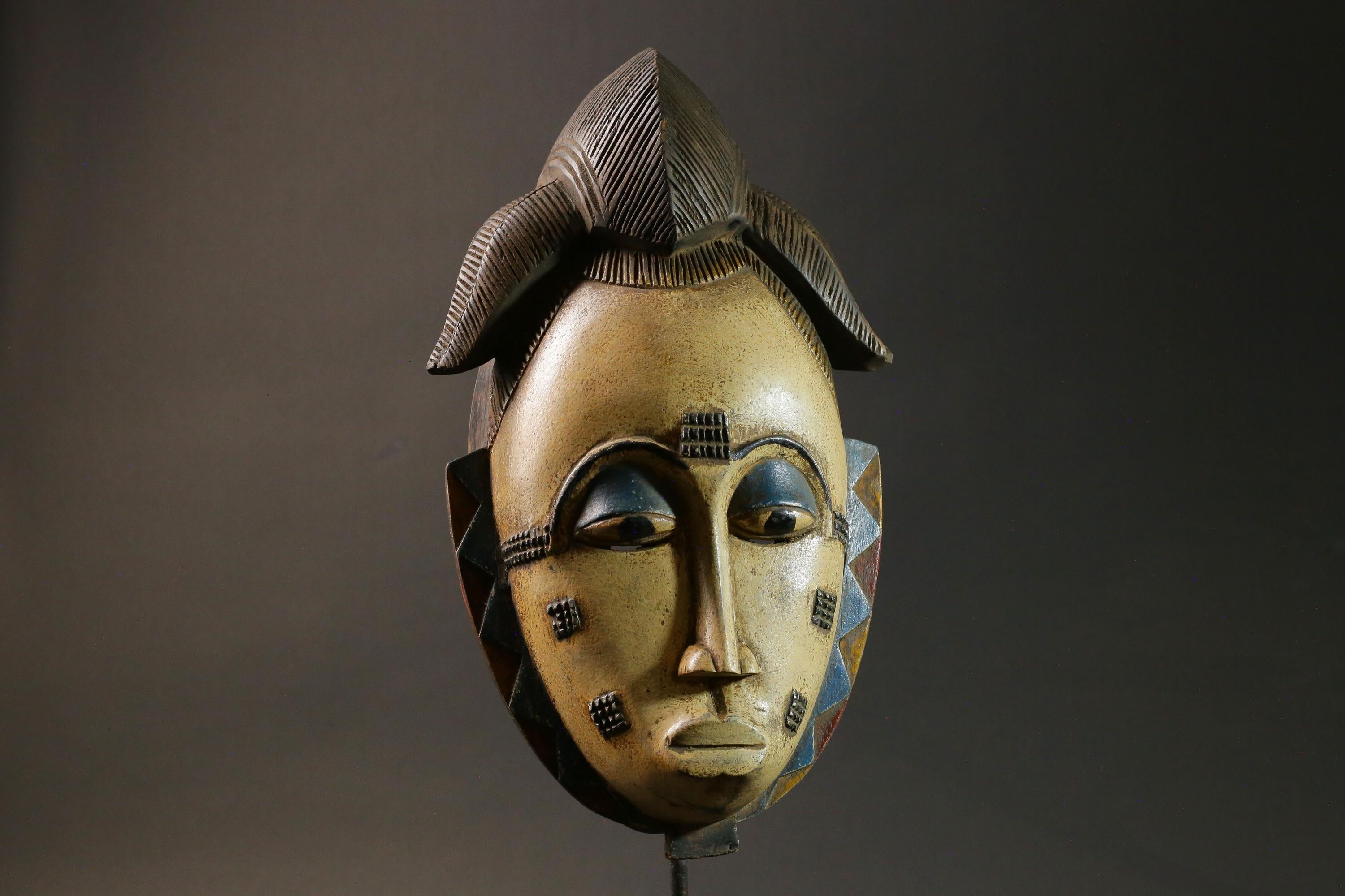 African wood mask antiques Tribal African Art Face Mask African Guro Baule Masks for wall-8989