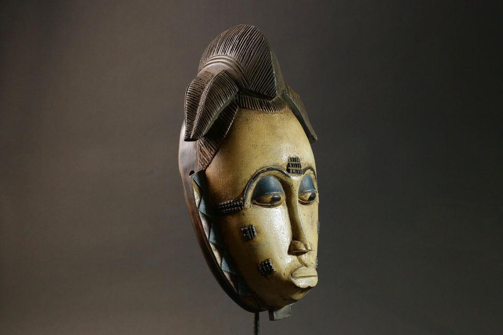 African wood mask antiques Tribal African Art Face Mask African Guro Baule Masks for wall-8989