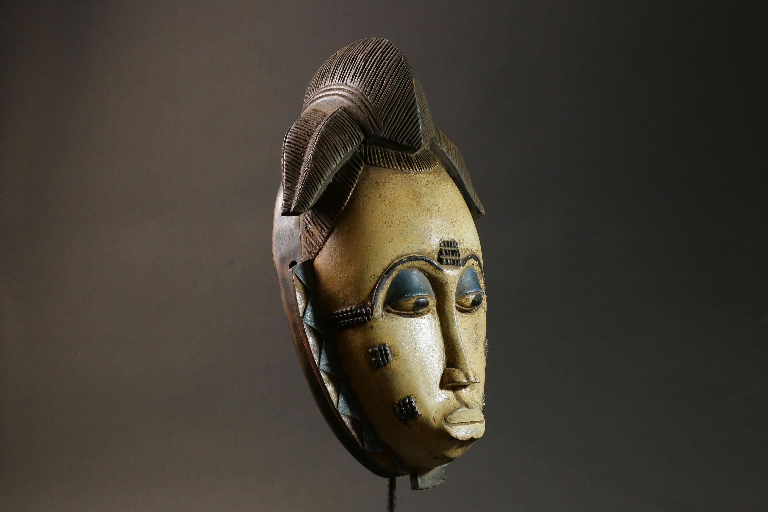 African wood mask antiques Tribal African Art Face Mask African Guro Baule Masks for wall-8989
