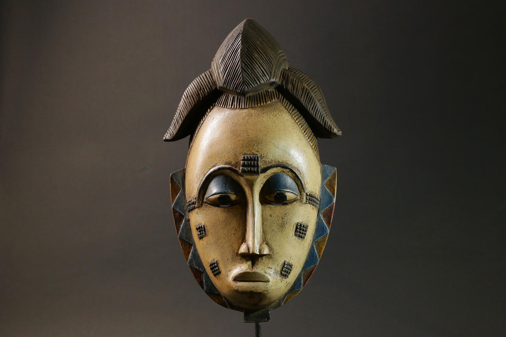 African wood mask antiques Tribal African Art Face Mask African Guro Baule Masks for wall-8989