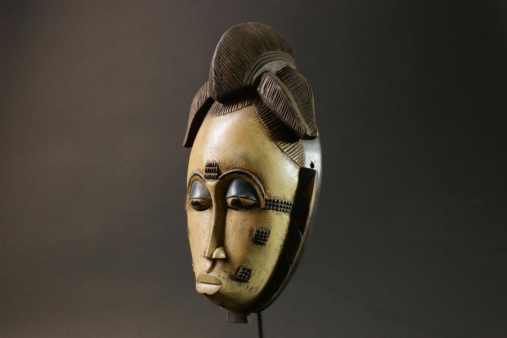 African wood mask antiques Tribal African Art Face Mask African Guro Baule Masks for wall-8989