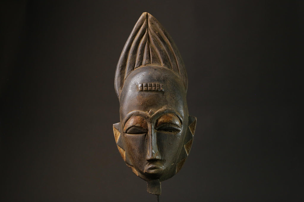 African Tribal Face Mask Wood Hand Carved Wall Hanging Baule Masks for wall-7275