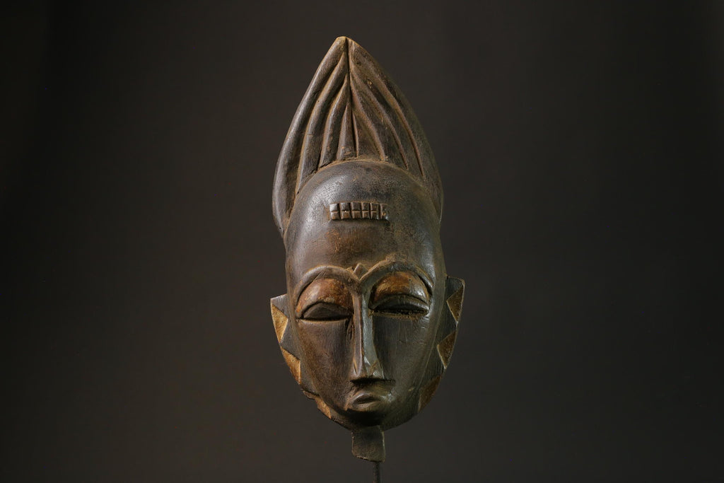 African Tribal Face Mask Wood Hand Carved Wall Hanging Baule Masks for wall-7275