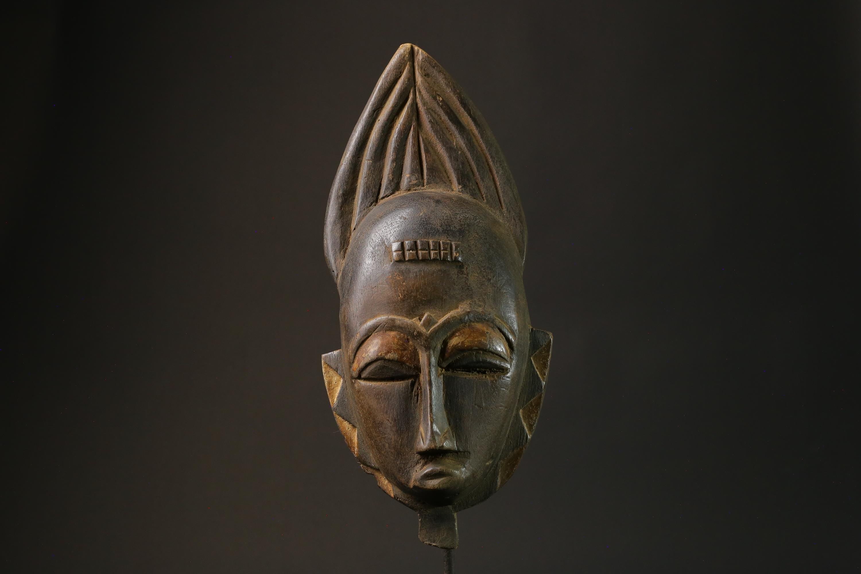 African Tribal Face Mask Wood Hand Carved Wall Hanging Baule Masks for wall-7275