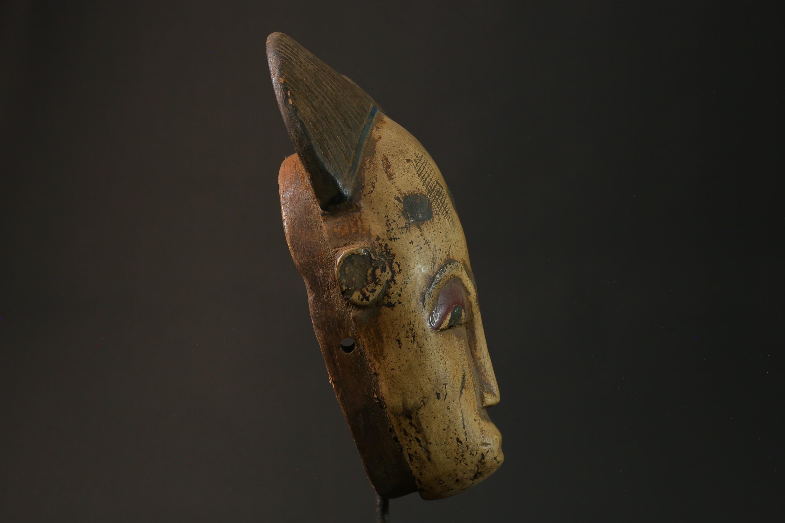 African wood mask antiques Carved wood Face Tribal antique Masks for wall- 4088
