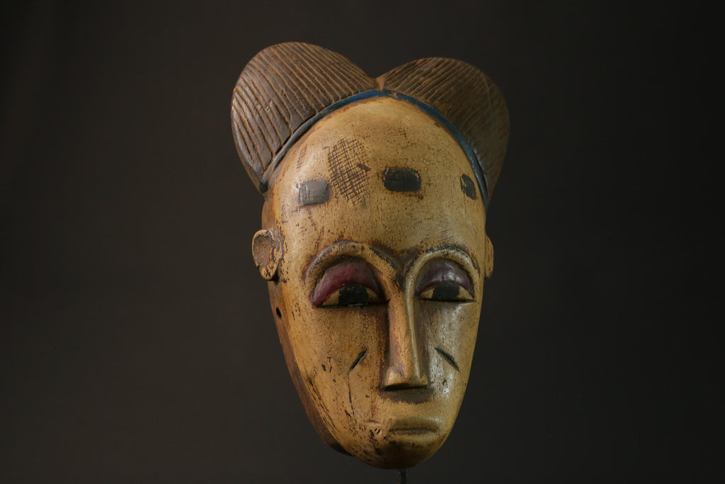 African wood mask antiques Carved wood Face Tribal antique Masks for wall- 4088
