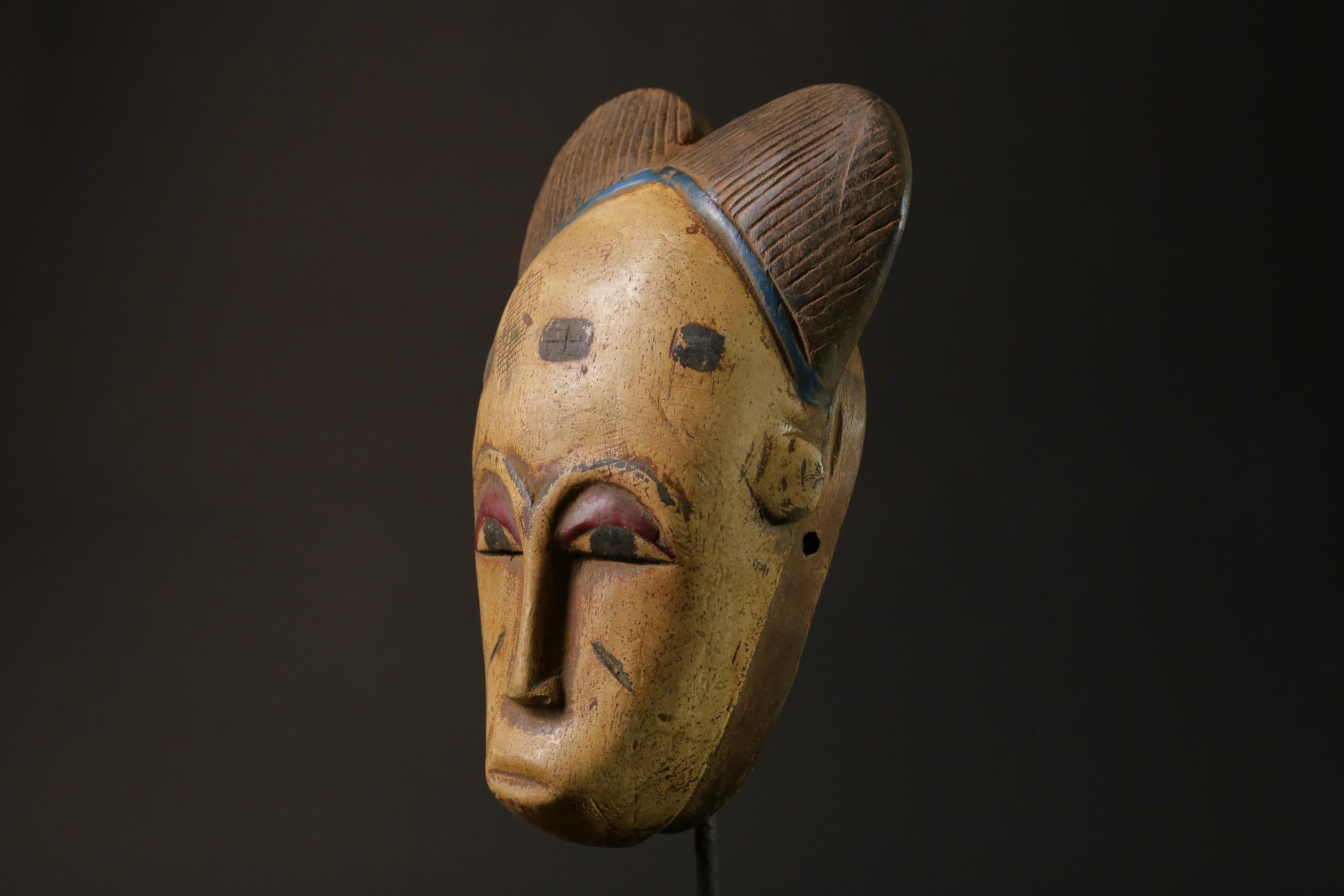 African wood mask antiques Carved wood Face Tribal antique Masks for wall- 4088