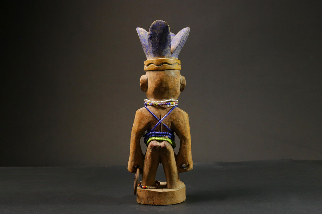 African statue Yourba Figures Peoples Nigeria Sculpture Tribal Handmade-7648