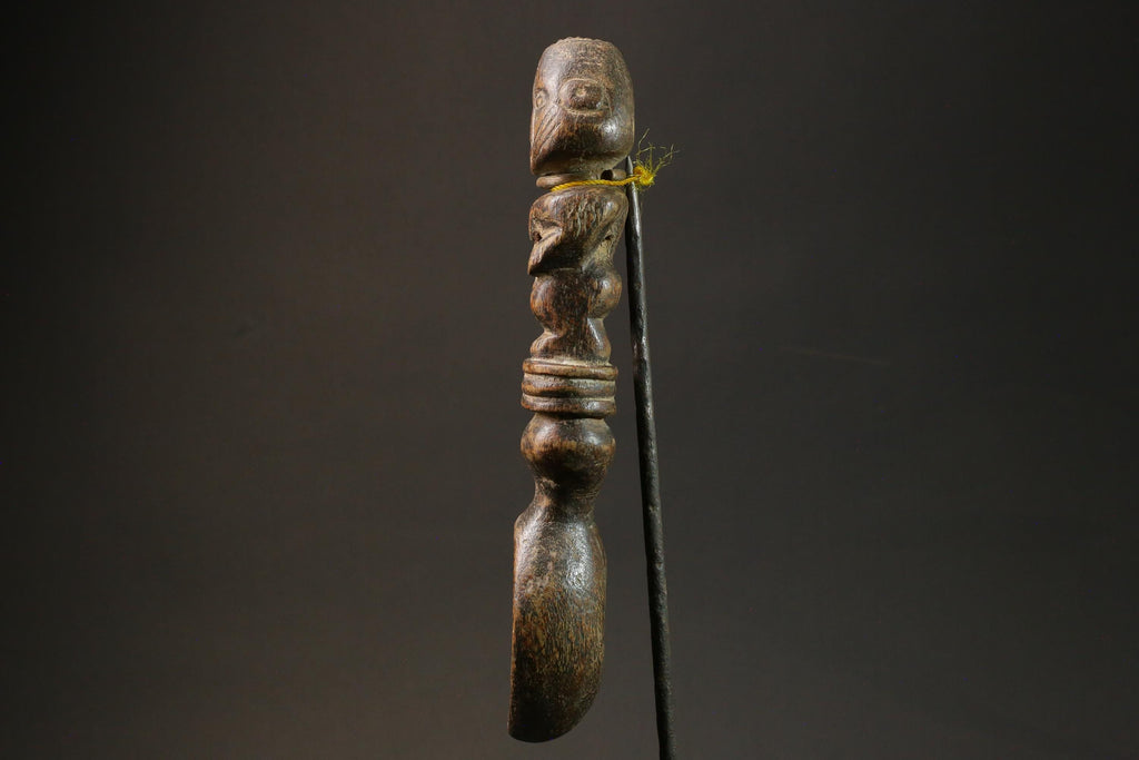 african statue wooden figure Mangbetu Spoon Mask Showcases Impeccable-7528