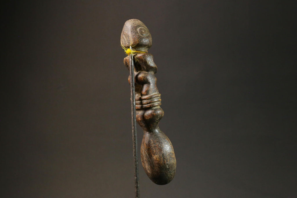 african statue wooden figure Mangbetu Spoon Mask Showcases Impeccable-7528