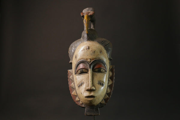 African mask antiques tribal Face vintage carved Home Décor a tribal Baule-G2720