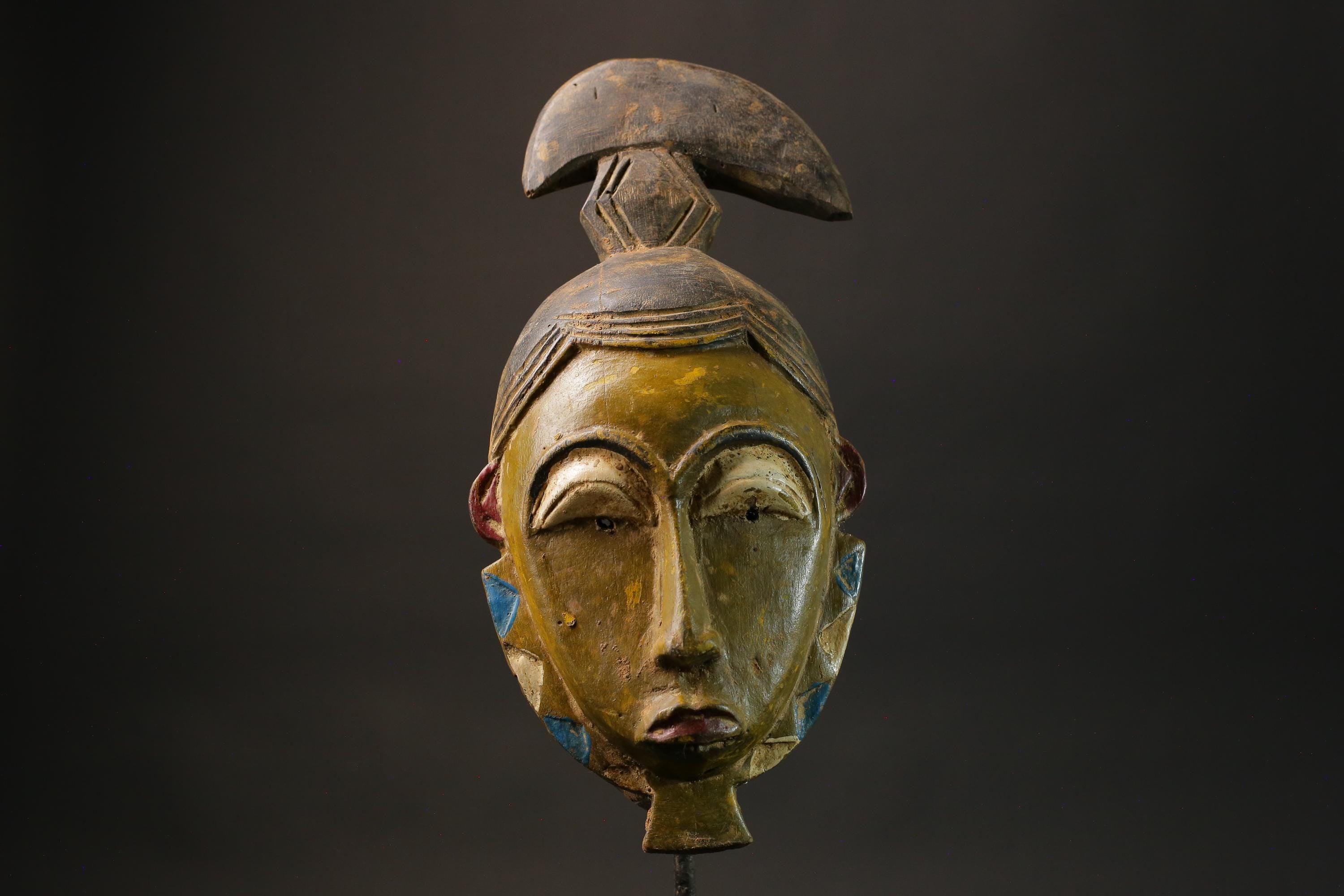 African wood mask antiques Carved wood Face Tribal antique Masks for wall- G2721