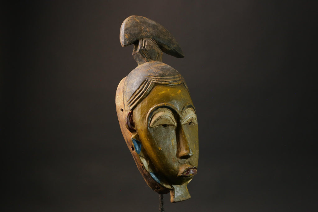 African wood mask antiques Carved wood Face Tribal antique Masks for wall- G2721